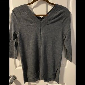Dark grey v-neck tunic sweater